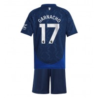 Dres Manchester United Alejandro Garnacho #17 Preč pre deti 2024-25 Krátky Rukáv (+ trenírky)